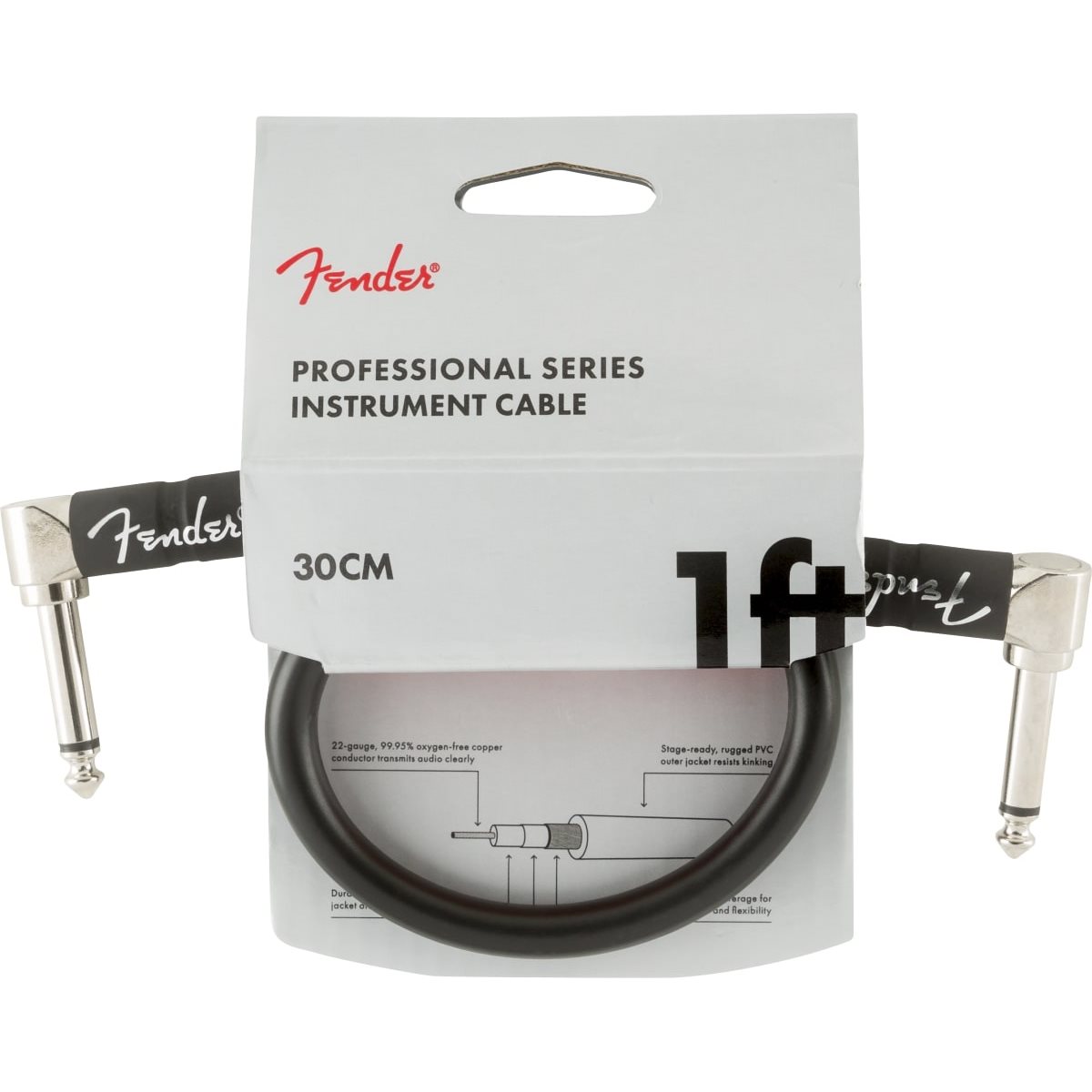 FENDER - PROFESSIONAL SERIES INSTRUMENT CABLE - ANGLED - 1'